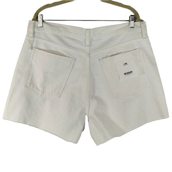 E Hudson Los Angeles Women's White Lori High Rise Denim Shorts NWT Plus Size 32 - Picture 5 of 10